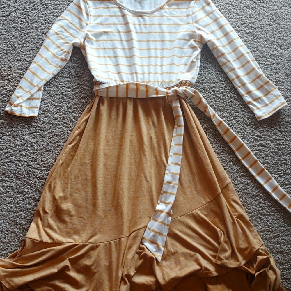Bates Sister Boutique Mustard wrap around dress